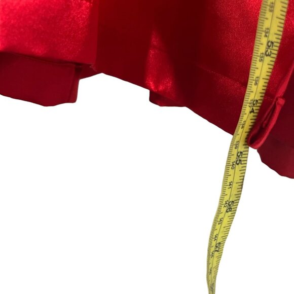 Vintage 90s Gold Label Red Satin Chiffon Long Sleeve Full Length Robe Medium Lar - Picture 6 of 8